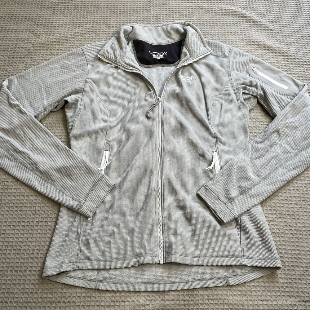 Arcteryx Delta LT Jacket Medium Womens Full Zip Gray Polartec Grid Fleece